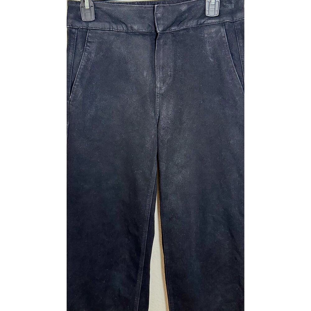 Paige Nellie Black Coated Straight Leg Pants